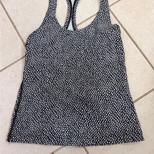 lululemon athletica Black & White Textured Racerback Tank